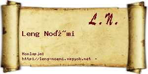 Leng Noémi névjegykártya